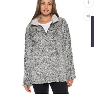 Gray Sherpa Quarter-Zip Pullover